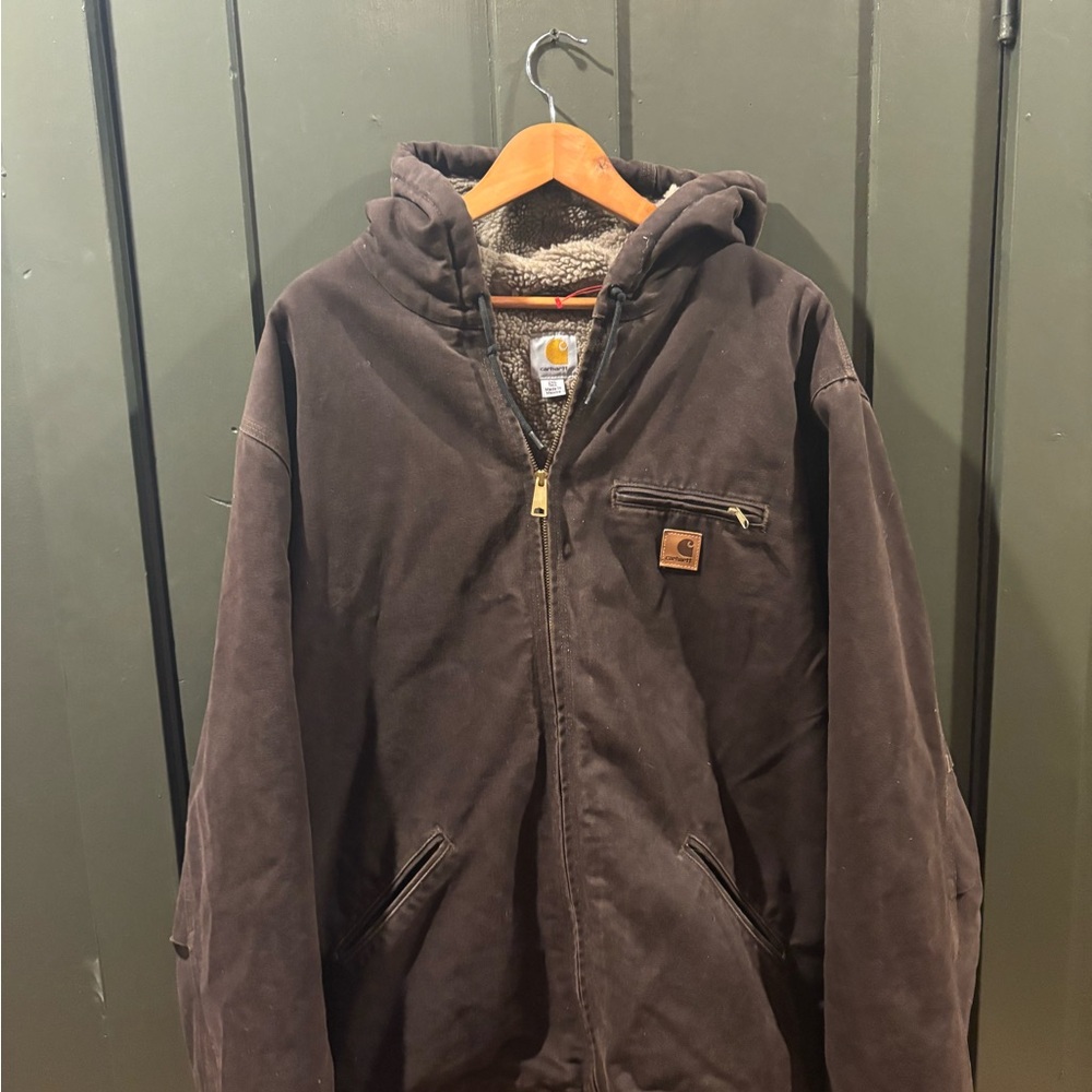 MEN'S SHERPA-LINED JACKET - RELAXED FIT - WASHED DUCK - 3 WARMEST RATING - Picture 2 of 6